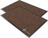 VOUNOT Set van 2 deurmatten voor voordeur, binnen en buiten, wasbare vuilvanger, antislip deurmat, bruin-zwart, 40x60cm