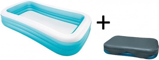 Intex Familie Zwembad 305 x 183 x 56 cm + afdekhoes - Blauw