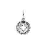 Lucardi Dames Stainless steel bedel ster open - Hanger - Staal - Zilverkleurig