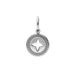 Lucardi Dames Stainless steel bedel ster open - Hanger - Staal - Zilverkleurig