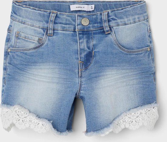 Name It Nkfsalli Slim Denim Shorts - Medium Blue Denim - Size 92