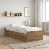 vidaXL Bedombouw met opslag Artisanaal eiken 80 x 200 cm bewerkt hout