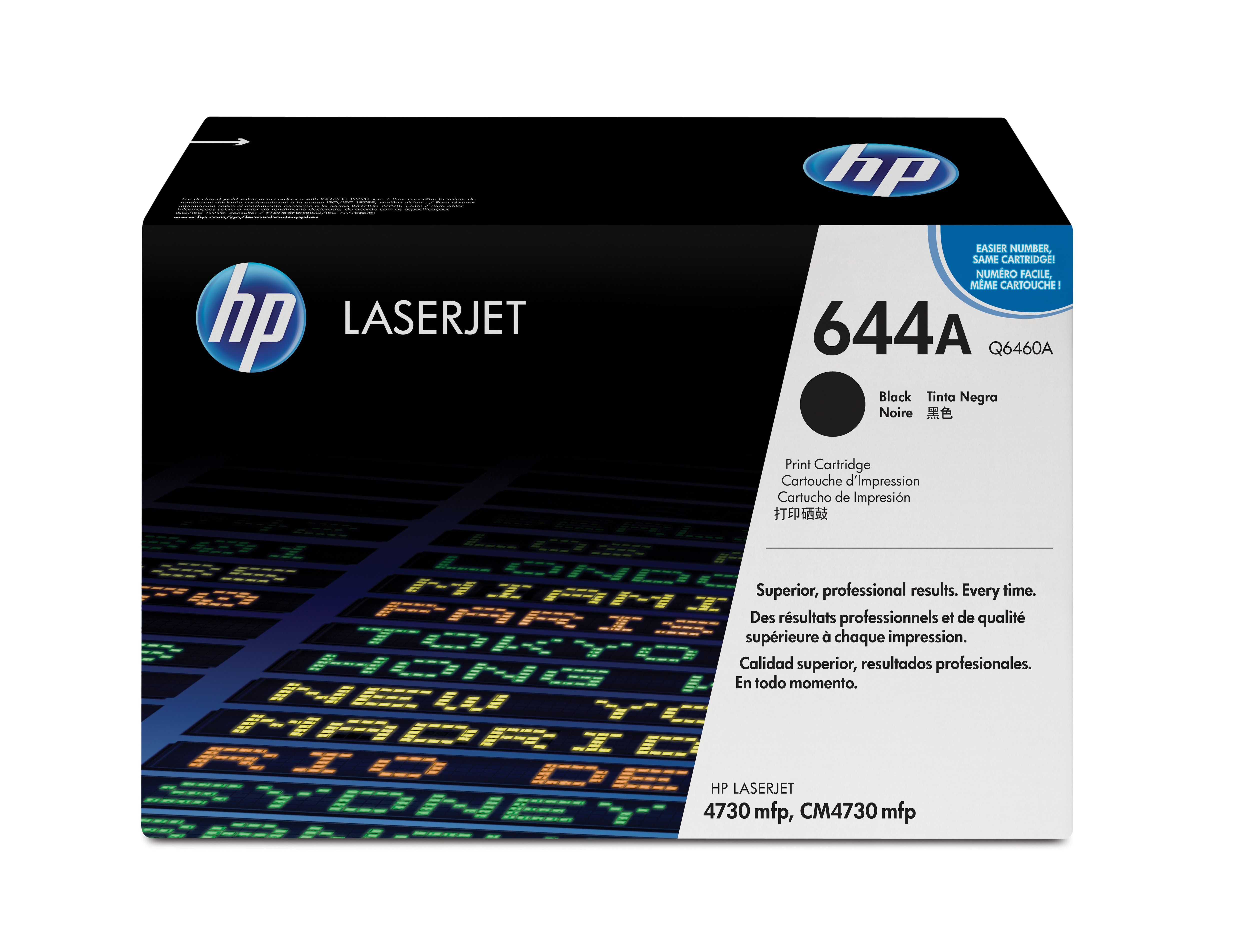 HP 644A Black Original LaserJet Toner Cartridge - Q6460A