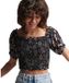 Superdry Vintage Smocked Crop Korte Mouw Top Vrouw L