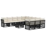 vidaXL Tuinbankenset 12 st Zwart poly rattan