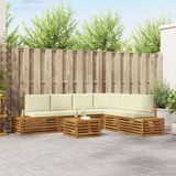 vidaXL Tuinbank set Massief Acacia Hout en Polyester