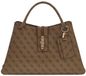 GUESS Yvonne Girlfriend Carryall Handtas Schoudertas Latte Logo Lichtbruin
