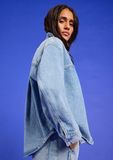 s.Oliver Oversized spijkerjack met overhemdkraag en borstzak dames blauw katoen XL