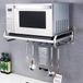 Étagère de cuisine pour micro-ondes - Organisateur de cuisine - Acier inoxydable épaissi - Jusqu'à 80 cm - Argent