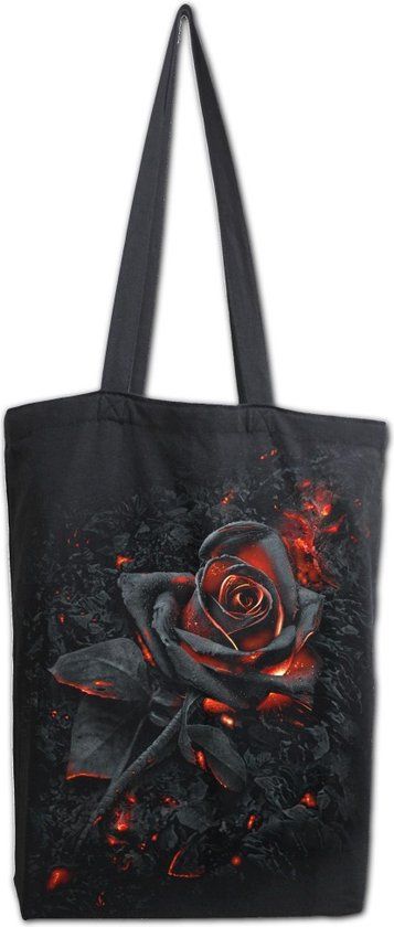 Spiral Burnt Rose Unisex Linnen tas - zwart