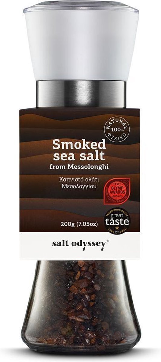 Salt Odyssey Grieks Zeezout Gerookt molen - Navulbaar - Puur - Natuurlijk - Odyssey - 200g