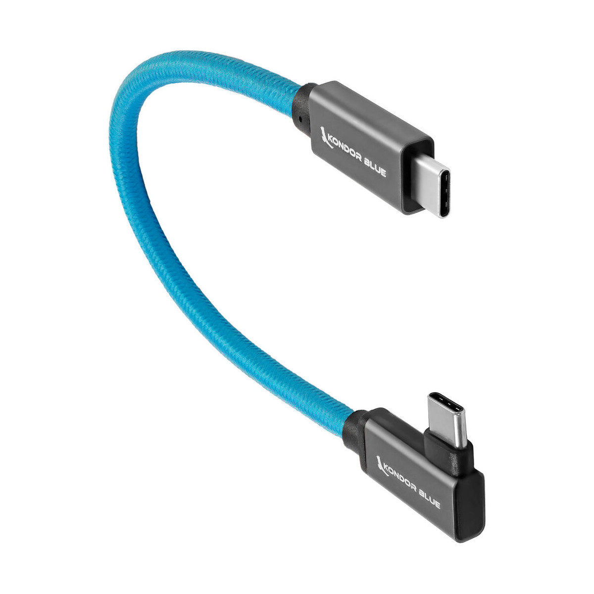 Kondor Blue Kondor Blauw Right Angle USB-C to USB-C cable 8.5""