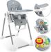 KIDIZ® 3in1 chaise haute incl. barre de jeu, chaise repas, chaise bébé, chaise haute combin ée, 7 positions de dossier réglables en hauteur, évolutive de 0 mois à 6 ans - Gris clair