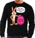 Bellatio Decorations Shoppartners Bv Zwarte Paas sweater Ei will always love you - Pasen trui voor heren - Pasen kleding XXL