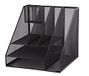 D.RECT Bureau-organizer, zwart, multifunctionele organizer, pennenhouder, metalen rooster, 8 vakken, kantoorbenodigdheden, voor thuis, kantoor