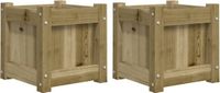 vidaXL Jardinières 2 pièces bois imprégné Marron
