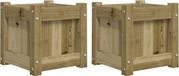 vidaXL Jardinières 2 pièces bois imprégné Marron