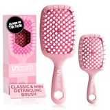 FHI Heat - Ontwarrende Borstel Combo Pack — Originele & Mini Unbrush Haarborstel voor Alle Nat/Droog Haartypes — DuoFlex Anti-Statische Haarborstel, Geventileerde Ontklitter Borstel voor Pijnvrije