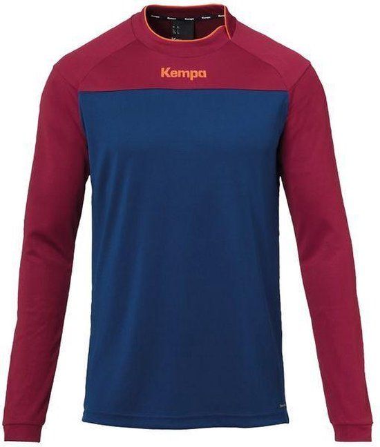 Kempa Prime Longsleeve - Diep Blauw/Donker Rood - Maat M - Unisex