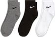 Nike Everyday Lightweight Korte Sokken 3 Paren Wit, Zwart, Grijs EU 42-46 Man