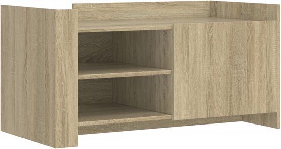 vidaXL Salontafel 100x50x50 cm bewerkt hout sonoma eikenkleurig