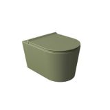Salenzi Wandcloset Civita 50x35x36.5cm Keramiek Rimless Mat Legergroen (incl. zitting)