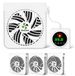 Ventilateur de radiateur avec 5 aimants, 4 ventilateurs, thermostat, blanc