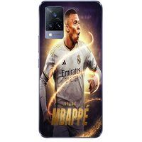 Maniacase Hoesje voor Vivo V21 5g Kylian Mbappe Real Madrid Behang