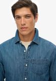 Superdry Essential Denim Overhemd met Lange Mouwen Heren XL Worn Wash