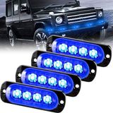 Feux de signalisation à LED, 4 LED bleues, 12-24V, set de 4 pièces