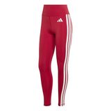 adidas Mujer Optime Essentials 3 Stripes 7/8 Leggings, active maroon/white, XS