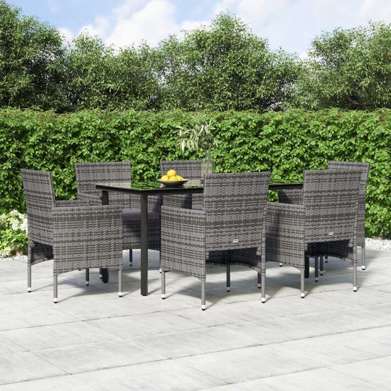 The Living Store Tuinset - 4-persoons - Rotan - Grijs
