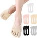 Bol 5 paires de chaussettes à orteils respirantes pour femmes 35-42, antidérapantes et orthopédiques, adaptées à la pilates et aux tongs. Multicolore.