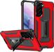 Samsung Galaxy S21 + 5G Knight Jazz PC + TPU schokbestendige beschermhoes met opvouwbare houder (Rouge)
