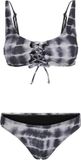 Urban Classics Ladies Lace Up Tie Dye Bikini Set zwart-wit M Dames