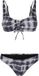 Urban Classics Ladies Lace Up Tie Dye Bikini Set zwart-wit M Dames