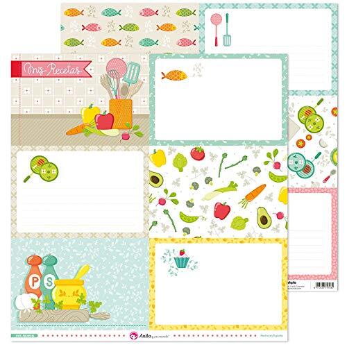 Anita y Su Mundo Anita & Zijn Welt Collection Mijn recepten papier voor scrapbooking, papier, grote kaarten, 30,5 x 30,5 cm