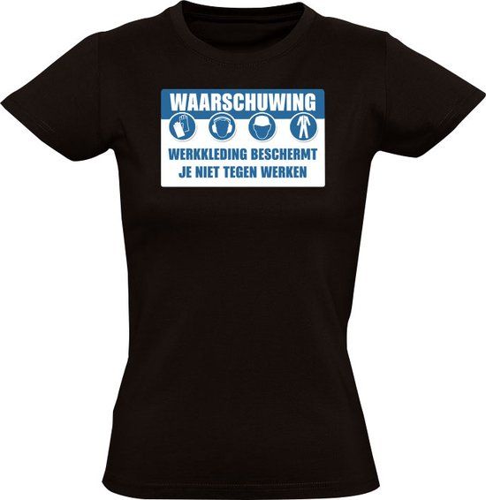 Sol's Waarschuwing werkkleding Dames T-shirt - Zwart - 3XL - Katoen