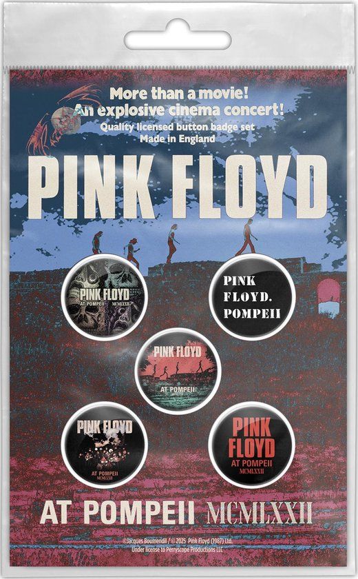 Pink Floyd Live In Pompeii Unisex Badge - meerkleurig - Standard