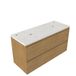 Saniclass Holz Pure Badkamermeubelset - 120x45x63cm - Dia marmeren wastafelblad gepolijst (wit) - 2 kraangaten - 4 lades - mat eiken natural (hout)