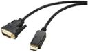 Renkforce RF-5771518 DVI-kabel DisplayPort / DVI Adapterkabel DisplayPort-stekker, DVI-D 24+1-polige stekker 1.80 m Zwart
