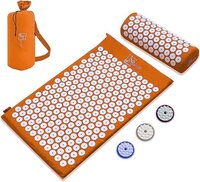 Acupressuurmat en -kussen - massage en pijnverlichting - oranje - 68 cm