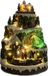 Maison de Noël avec éclairage - Village de montagne avec train tournant et sapin de Noël - H=34 cm - LED - Musique - Adaptateur