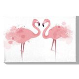 Homemania Afbeelding flamingo-dieren voor woonkamer, slaapkamer, meerkleurig, 45 x 3 x 70 cm, HM20KNV45 x 70 – 295, polyester, hout