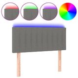 VidaXL Hoofdeind & Voeteind Donkergrijs Polyester/Hout 1000x50x780/880 mm met LED