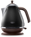 De’Longhi De'Longhi Icona Vintage KBOV 2001.BK Waterkoker - 1.7L - Zwart/Bruin