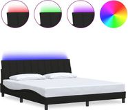 vidaXL Bedframe "Hanko" stof zwart 180x200 cm