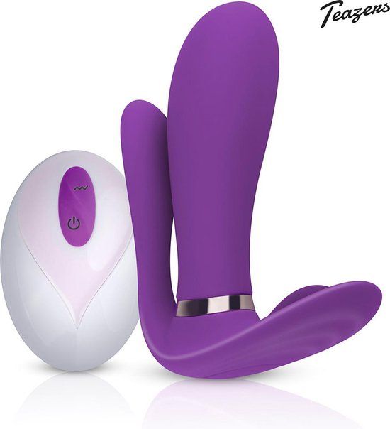 Teazers Purple Pleaser Vibrator - Rechargeable - Waterproof - 18cm - Purple