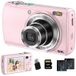 SZSMART SZSMART DC408P 5K 64MP digitale camera, 5x optische zoom, touchscreen, dubbele lens, voor vloggers + 32GB geheugenkaart + 2 accu's