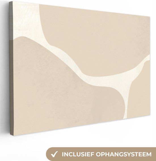OneMillionCanvasses Canvas schilderij 180x120 cm - Abstract - Beige - Multicolor - Rechthoek
